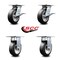 Service Caster 6 Inch Rubber on Aluminum Caster Set with Roller Bearing 2 Brakes and 2 Rigid SCC-35S620-RAR-SLB-2-R-2 - alternate 4